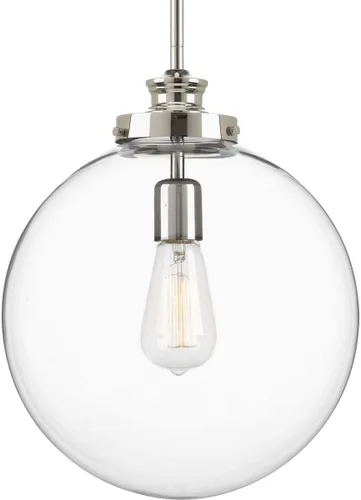 Miniatura 17 de Penn Collection - Lámpara colgante de cristal transparente (latón natural)