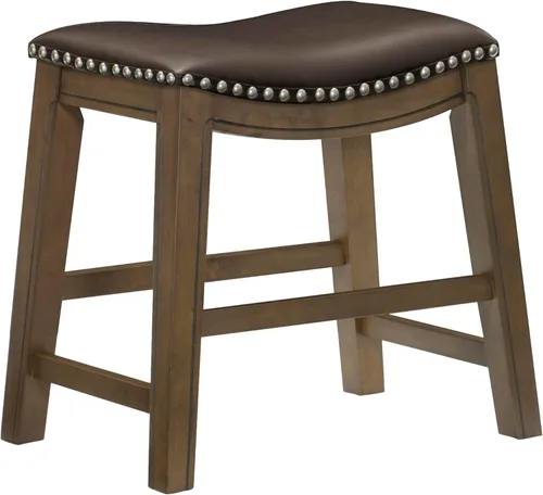 Miniatura 21 de Homelegance Ordway Taburete de Altura de Mostrador de Madera Maciza - Taburete de Cocina Saddle, Taburetes de Altura de Mostrador para Comedor, Negro