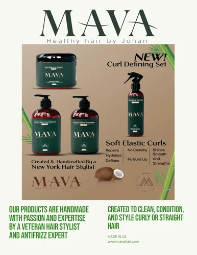 Miniatura 5 de Mava Champú artesanal antiencrespamiento con queratina y extracto de bambú, suavizado superior, 16 oz.