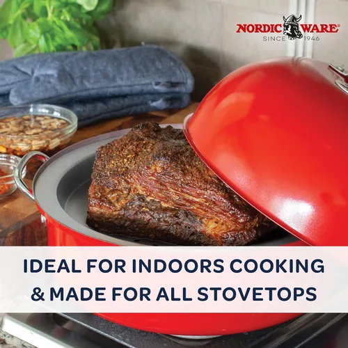 Miniatura 2 de Nordic Ware Ahumador de Hervidor para Estufa, Tamaño Completo, Rojo