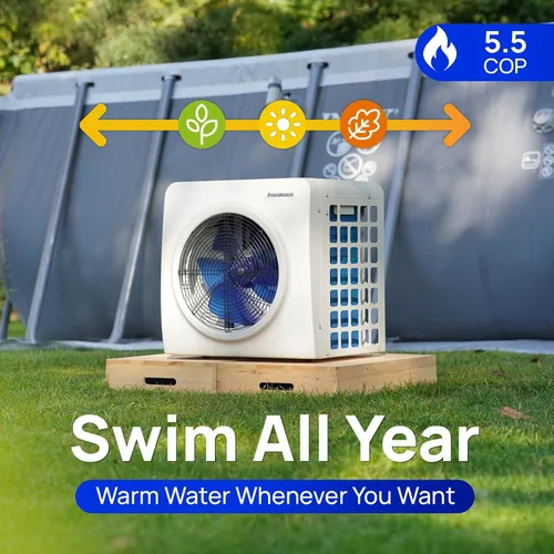 Miniatura 3 de AQUASTRONG Bomba de calor para piscina, calentador eléctrico para piscina sobre el suelo y en el suelo, calefacción y refrigeración para piscinas