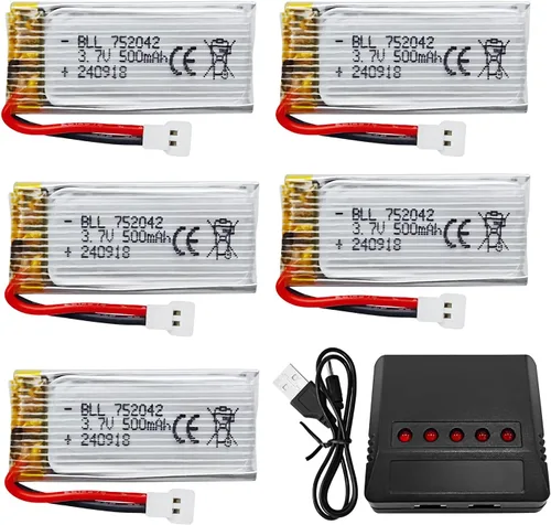 3.7 V 500 mAh 25C Li/5 en 1 Cargador de batería para H31 H37 H6D Hubsan X4 FPV H107C H107D H107L H107P H108 JXD392 JXD388 JXD385 UDI U816A MA X5C