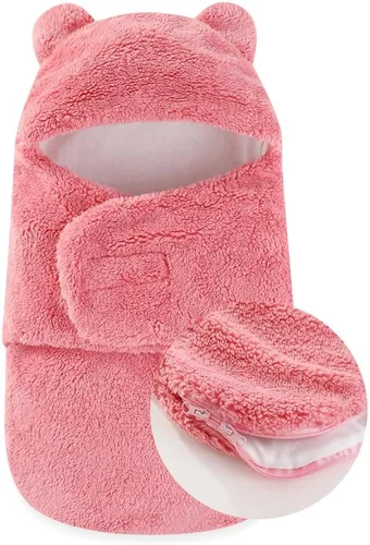 Miniatura 23 de AiWMGL Manta de Forro Polar para Bebé de Invierno 0-3 Meses Niños Niñas Envoltura Ajustable para Recién Nacido Suave y Cálida Saco de Dormir de Felpa
