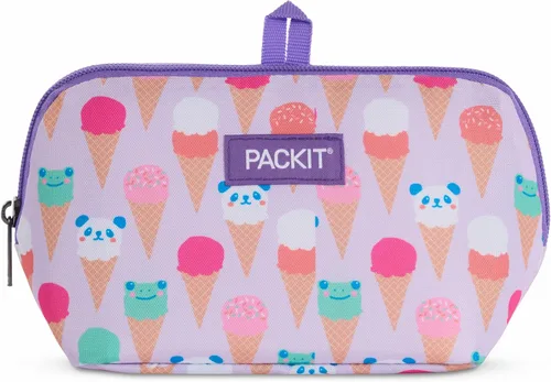 Miniatura 16 de PackIt Bolsa de aperitivos congelable, negra, fabricada con tecnología EcoFreeze plegable, reutilizable, cierre de cremallera que se bloquea en aire