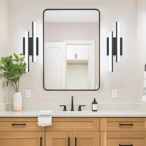 Miniatura 6 de Barra de luz LED para tocador de baño de 18 pulgadas, accesorio de iluminación sobre espejo de 18 W, 5000 K, barra de luz negra para tocador