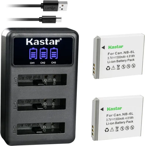 Miniatura 6 de Kastar Cargador de batería USB triple LCD compatible con Canon NB-6L NB-6LH, Canon PowerShot SX260 HS, PowerShot SX270 HS, PowerShot SX280 HS