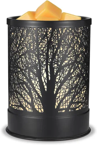 Miniatura 9 de Nawaza - Calentador de cera de metal 2 en 1, eléctrico, para velas aromáticas, derretido de cera y cubos de cera con luz LED, quemador de aceites