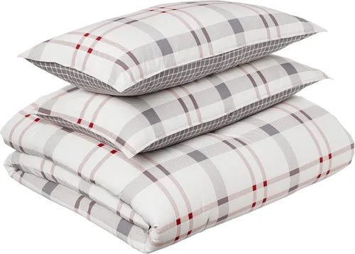 Miniatura 10 de Eddie Bauer - Juego de edredón Queen, ropa de cama reversible a cuadros, elegante y cálida decoración del hogar (gris normandía, Queen)