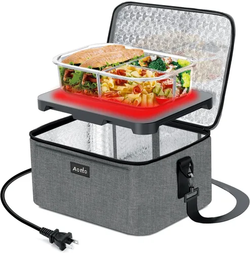 Horno portátil | Calentador de alimentos portátil de 110 V | Mini lonchera eléctrica con microondas portátil para cocinar y recalentar alimentos en