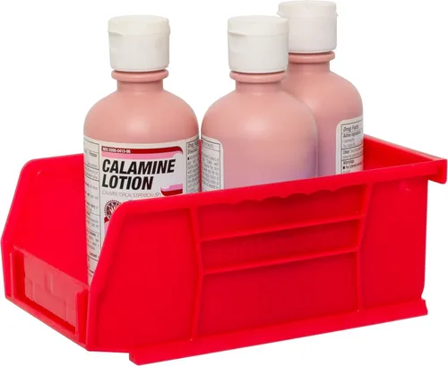 Miniatura 9 de Paquete de 24 contenedores colgantes de plástico 30220 de Akro-Mils, apilables, 7 x 4 x 3 pulgadas, color negro Rojo