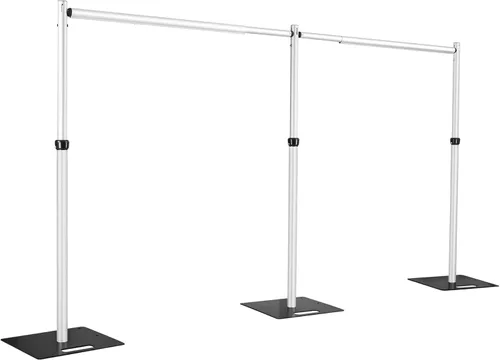 Miniatura 7 de Hecis Barras transversales ajustables para tuberías y cortinas, barra transversal de 6 a 10 pies, soporte de cortina para soporte de tubería