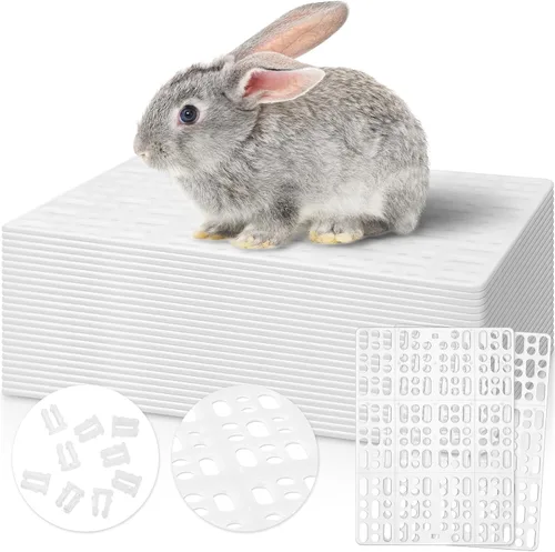 Miniatura 7 de BBTO 24 alfombrillas de plástico para jaula de conejo, almohadillas duraderas para patas de conejo, almohadillas de animales pequeños, alfombrilla