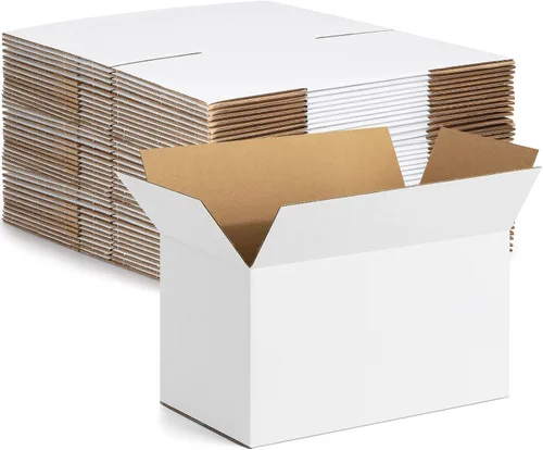 Miniatura 14 de Eupako Cajas de envío pequeñas, 6 x 4 x 4 x 4, paquete de 30 unidades, cajas de cartón corrugado, cajas de cartón para embalaje de pequeñas Blanco