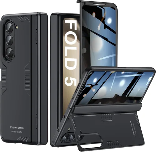 Miniatura 9 de Funda para Samsung Z-Fold-5: [Soporte oculto] [Carga inalámbrica] Funda delgada con protección de bisagra ligera con protector de pantalla - Funda