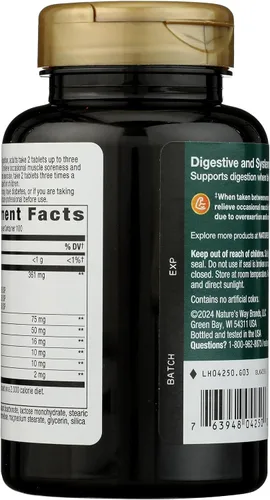 Miniatura 2 de Nature's Way La megacima, enzimas pancreáticas y sistémicas*, alivia el dolor muscular ocasional debido al sobreesfuerzo y el ejercicio*, soporte
