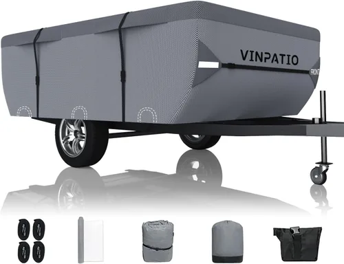 Miniatura 19 de VINPATIO - Cubierta resistente para remolque, cámper, Toy Hauler, caravana de 22 a 24 pies. de 7 capas, con correas resistentes al viento, cubiertas
