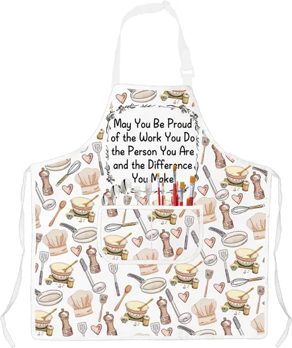 TOBGBE Regalos de chef para hornear inspiradores, amantes de los cocineros, correa ajustable para el cuello, delantal, ideas de regalo culinario,