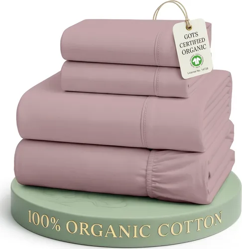 Miniatura 35 de Lane Linen Sábanas de cama tamaño Queen, juego de sábanas 100 % algodón orgánico, sábanas refrescantes suaves tamaño Queen, juego de sábanas Queen
