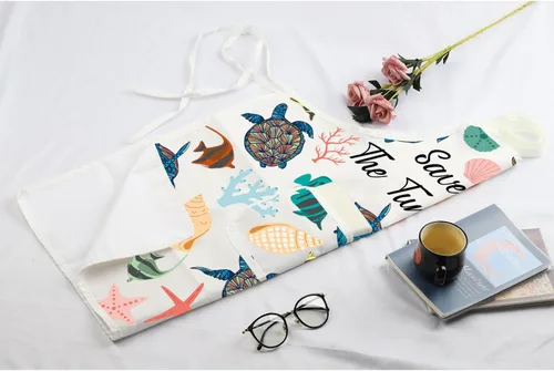 Miniatura 7 de MBMSO Delantal de cocina de tortuga, delantal de tortuga marina para mujer, regalo para amantes de las tortugas marinas, delantal de regalos