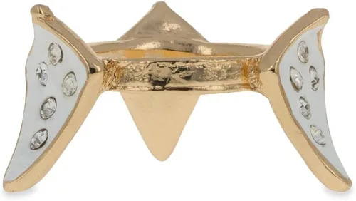 Miniatura 6 de Soporte para huevos de metal en tono dorado con rombos blancos