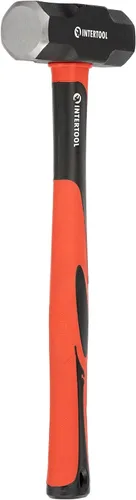 Miniatura 4 de INTERTOOL Martillo de trineo de 4 libras, martillo de perforación/grieta pequeño, resistente con mango de fibra de vidrio antideslizante que absorbe