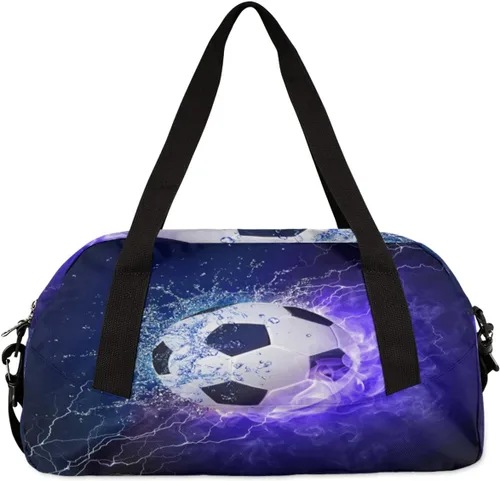 Miniatura 5 de Art Firey - Bolsa de deporte de fútbol para niños, bolsa de gimnasio deportiva para adolescentes y niñas, bolsa de mano para fines de semana, bolsa