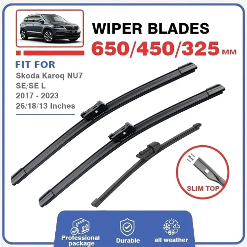 Miniatura 2 de Escobilla de limpiaparabrisas compatible con Skoda Karoq NU7 SE 2017 2018 2019 2020 2021 2022 2023 limpiaparabrisas delantero y trasero para ventana