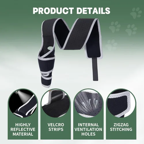 Miniatura 5 de Soporte ajustable para patas traseras de perro para perros pequeños a grandes, rodillera de perro para pierna trasera desgarrada con estabilizador