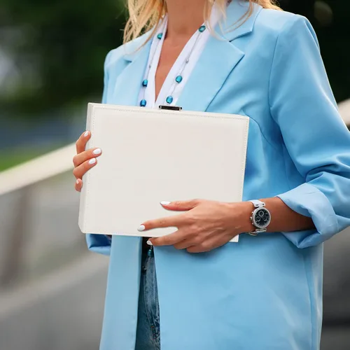 Miniatura 5 de Caja organizadora de joyas para niñas y mujeres, estuche de viaje grande de doble capa con caja de regalocolor blanco