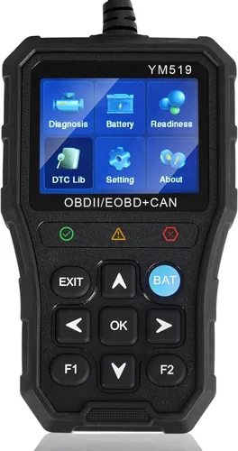 YM519 OBD2 - Lector de código de escáner, herramienta de diagnóstico del motor con reinicio de luz del motor, datos en tiempo real, preparación para