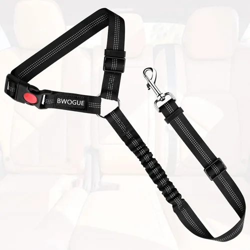 Miniatura 2 de BWOGUE Arnés de cinturón de seguridad para mascotas, cinturón de seguridad ajustable para reposacabezas de coche, arnés de cinturón de seguridad