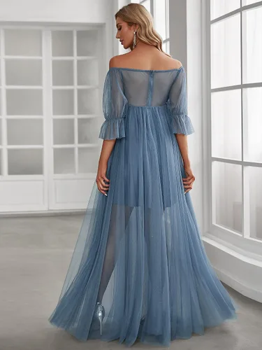 Miniatura 2 de Ever-Pretty Vestido de maternidad de tul con hombros descubiertos para mujer 20862