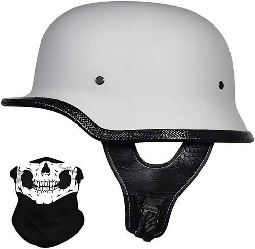 Miniatura 9 de Casco de motocicleta de estilo alemán, casco de motocicleta aprobado por DOT, para adultos, hombres y mujeres, casco de media carcasa de cara