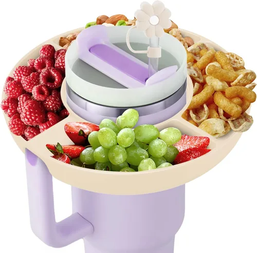 Miniatura 9 de Cuenco para aperitivos Stanley Cup de 30 onzas con asa, perfectamente compatible con el vaso Stanley Quencher H2.0 de 30 onzas con asa, bandeja