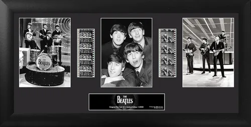 FILMCELLS - The Beatles - Presentación de arte mural de edición limitada de 20" x 11" - Incluye dos tiras de película de 1.378 in y certificado de