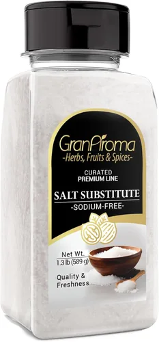 GranAroma Sustituto de sal sin sodio, 1.3 libras, cloruro de potasio, sabor salado, sin sodio