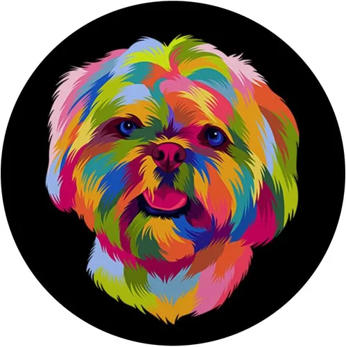 Miniatura 3 de Colorido Pop Art Shih Tzu Retrato Shitzu cachorro propietario PopSockets intercambiable PopGrip