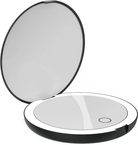 Miniatura 11 de LUNA London Compact Travel Mirror Travel Makeup Mirror with Light LED Lighted Vanity Mirror with 3 Light Modes 7X Magnification Folding Chalk