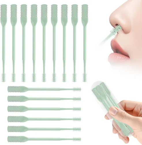 Miniatura 28 de Cortador de pelo nasal 2 en 1, recortador manual de doble cara con cepillo, cuchillo de nariz giratorio de 360° para hombres y mujeres, herramienta