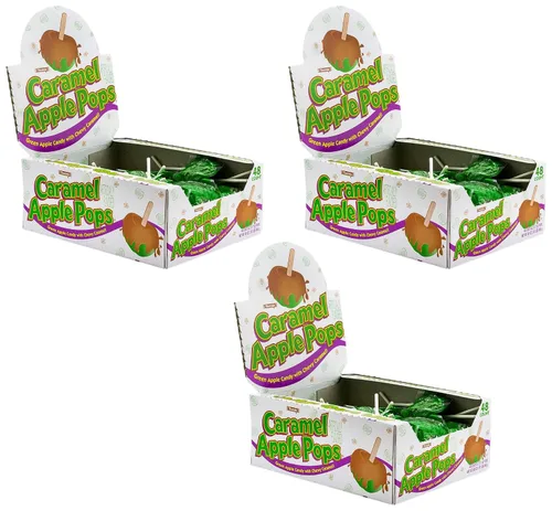 Miniatura 10 de Tootsie Roll Chupetines de manzana caramelizada – Chupetas de caramelo con manzana verde – Dulcería sin gluten a granel – 1 paquete de caja