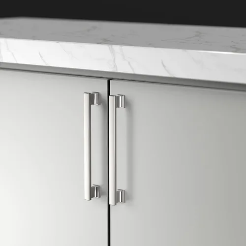 Miniatura 2 de 9BUILD Paquete de 10 tiradores de gabinete de níquel satinado cepillado de 7 pulgadas (6.969 in), manijas de herrajes para gabinetes de cocina