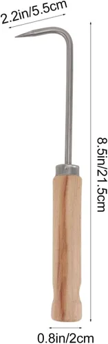 Miniatura 3 de YARNOW Gancho de una sola garra, removedor de raíces de acero al manganeso con mango de madera, herramienta de deshierbe de jardín para excavar