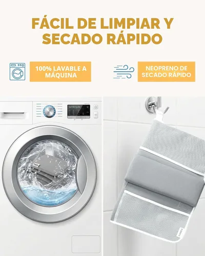 Miniatura 7 de Cómodo juego de rodilleras y coderas de baño para bebé, almohadilla gruesa de espuma viscoelástica con soporte para el codo, cojín de bañera