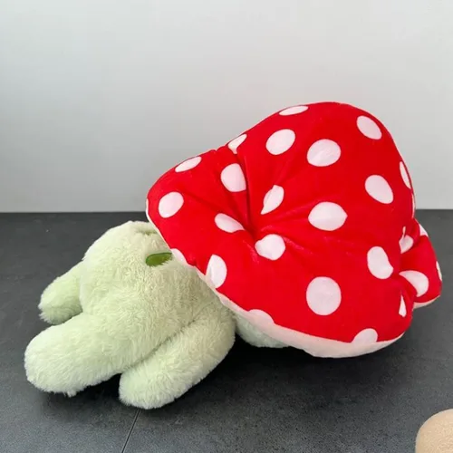 Miniatura 6 de Enivtfz Juguetes de peluche de rana, 10" linda rana con sombrero de hongo rojo animales de peluche, peluches kawaii, regalo para niños y niñas