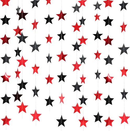 Miniatura 10 de Patelai Guirnalda de estrellas con purpurina 2026, decoración de graduación de 130 pies, pancarta colgante de estrella para fiesta, cumpleaños