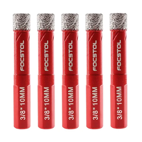 Miniatura 7 de FOCSTOL Broca de núcleo de diamante, 2 piezas de sierra de diamante de 1-1/2 pulgadas (1.496 in) con vástago triangular para azulejos de porcelana