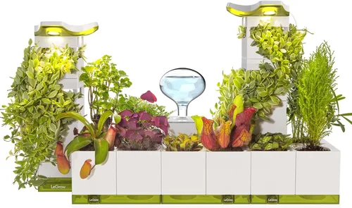Miniatura 9 de LeGrow Maceta de interior con luz LED de crecimiento, temporizador automático de 12 horas, 7 días sin riego, 2 macetas de riego automático