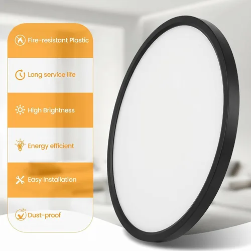 Miniatura 2 de TALOYA Paquete de 4 lámparas de techo LED de montaje empotrado de 10 pulgadas, 5 temperaturas de color (3000 K-6500 K), luz de panel plano redondo
