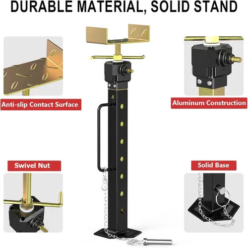 Miniatura 5 de Soportes deslizantes mejorados para caravanas ajustables de 16.7 a 36 pulgadas [permite ajustar el taladro] Gatos estabilizadores resistentes