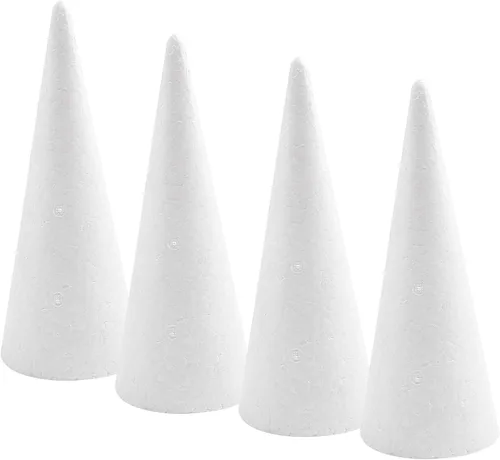 Miniatura 9 de Crafjie Conos de espuma para manualidades y manualidades (4.1 x 13.6 pulgadas, paquete de 2), conos de espuma de árbol de Navidad de poliestireno